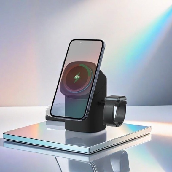 NEW! YWZ Qi2 3 in 1 Black Magnetic Wireless Charger 15W - Picture 5 of 13